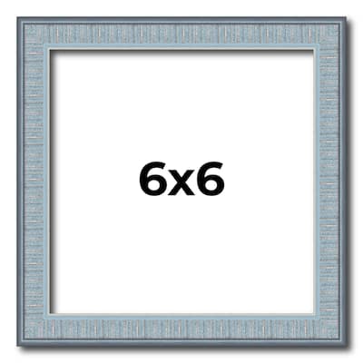 6x6 Frame Rustic Sky Blue Solid Wood Picture Frame | 0.75 Inch