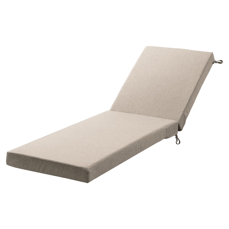 Pocassy 71x22" Outdoor Chaise Lounge Cushions with Zipper - Beige Cushion - 1 Set Cushion