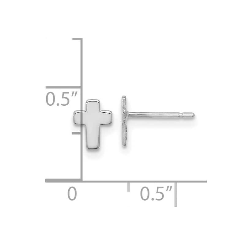 Curata 14k White Gold 7x5.5mm Polished Cross Post Earrings