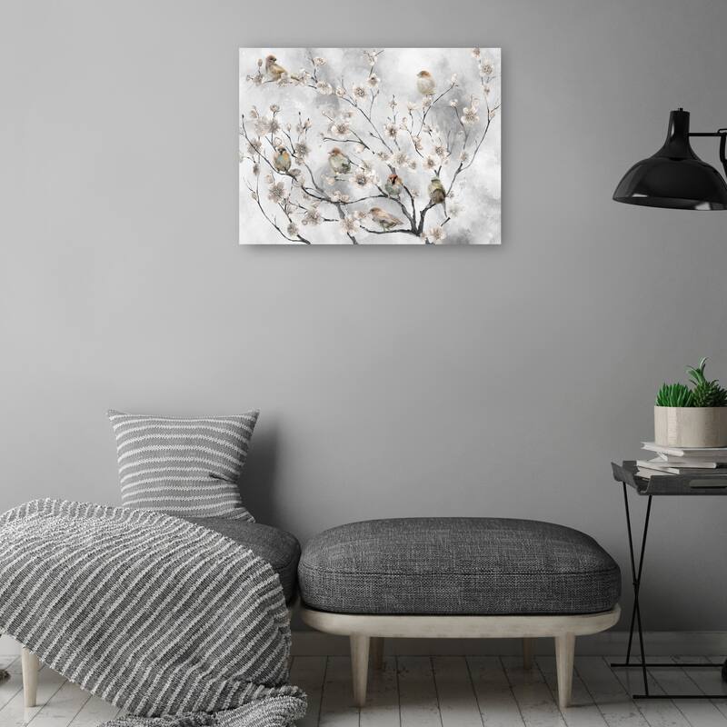 Cherry Blossom Birds By Studio Arts Canvas Art Print