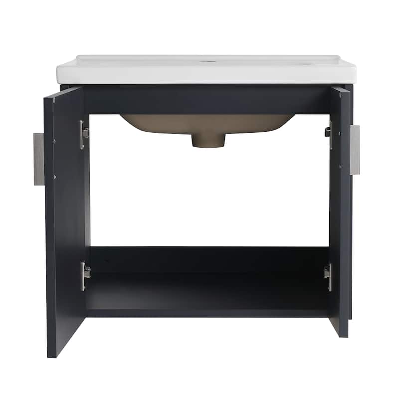 Bathroom Vanity With Sink In 24/28 Inch, Floating Bathroom Vanity With Soft Close Door