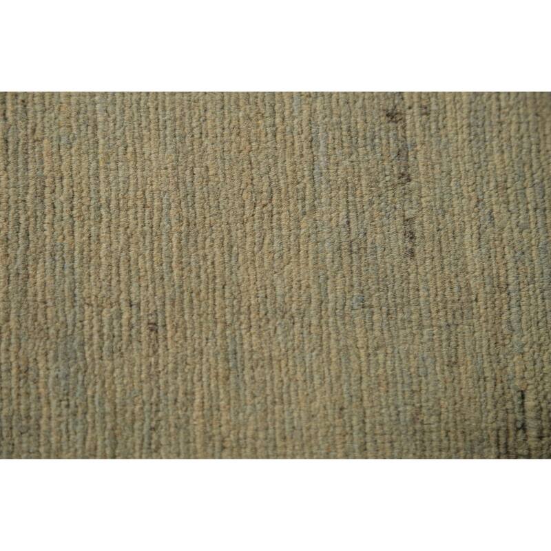 Gabbeh Oriental Rug Handmade Tribal Green Wool Carpet - 5'0" x 6'8"
