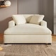 preview thumbnail 2 of 31, Classic Oversized Chaise Lounge Chair in Soft Cream Fabric with Sturdy Solid Wood Legs, 53.5'' x 70.9'' for Maximum Comfort