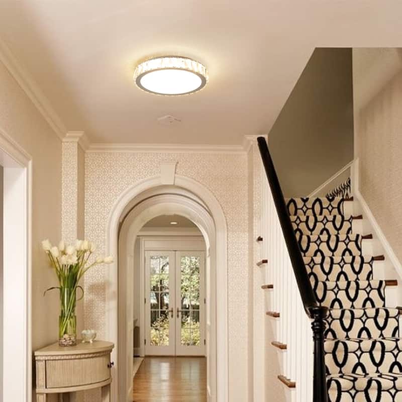 Oaks Aura Elegant K9 Crystal LED Ceiling Light with Adjustable Color Temperatures