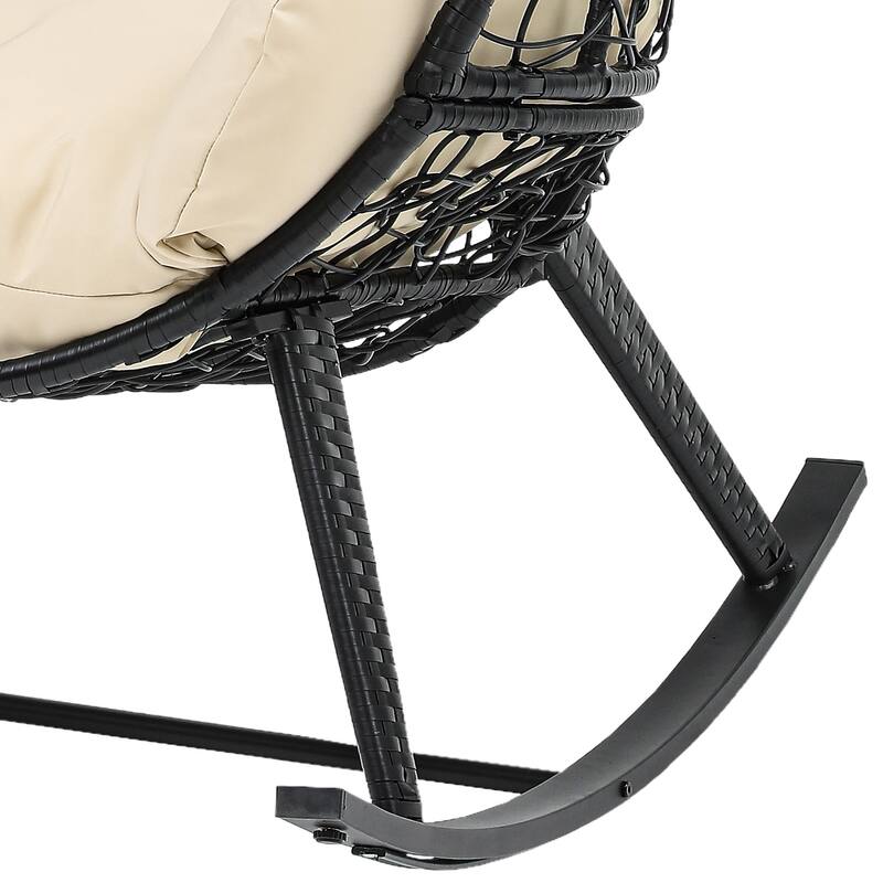Moasis Cushioned Egg Chair with Rocker, PE Wicker