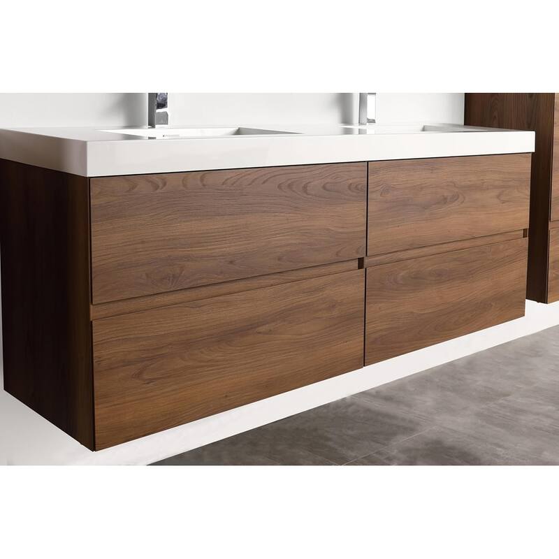Blossom Assisi 72 Inch Wall Mounted Bathroom Vanity with Sink