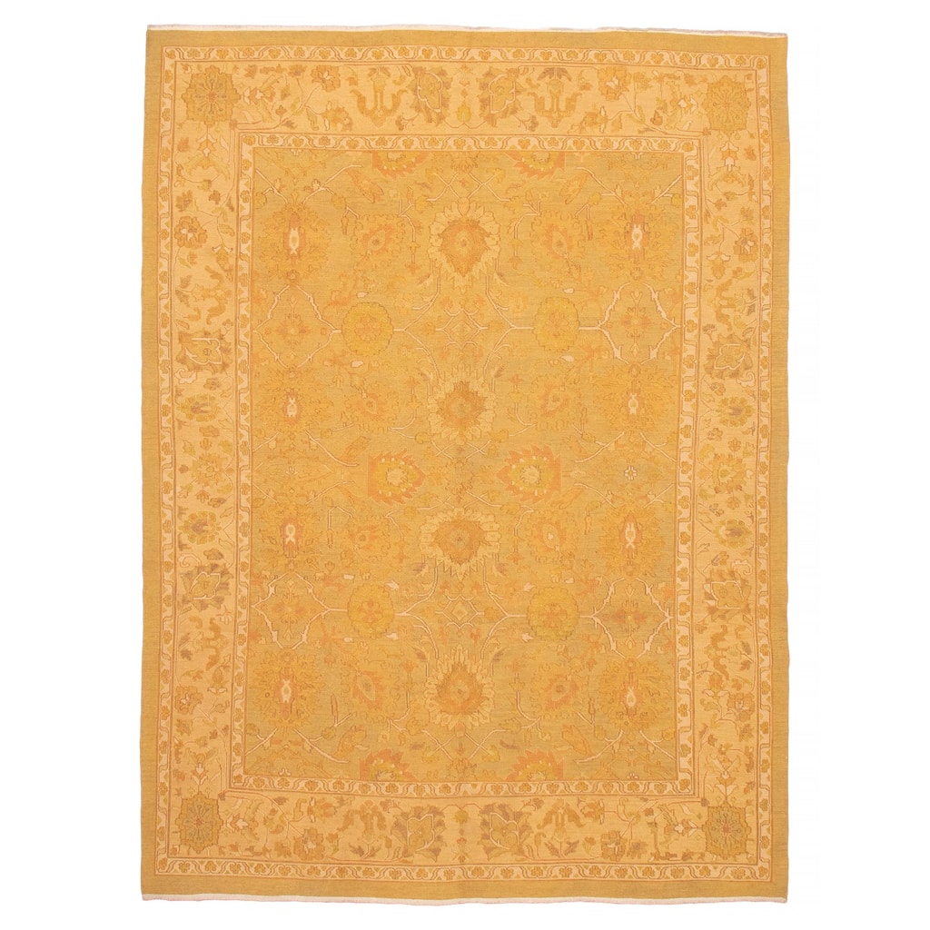 ECARPETGALLERY Flat-Weave Lahor Finest Gold Wool Tapestry Kilim - 8'6 x 11'8