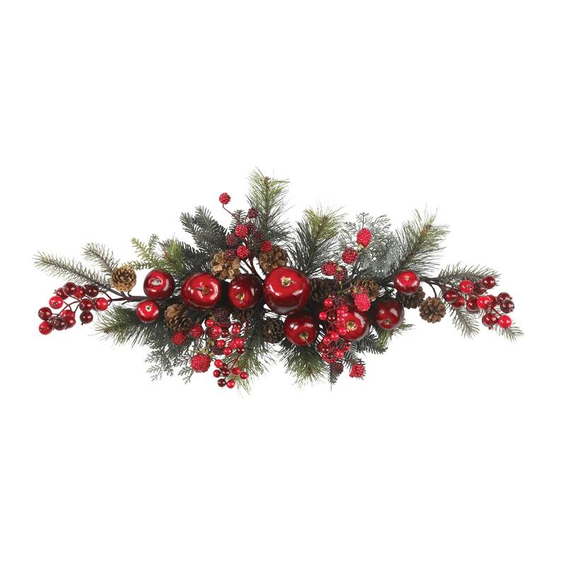 30" Apple and Berry Artificial Christmas Swag, Unlit