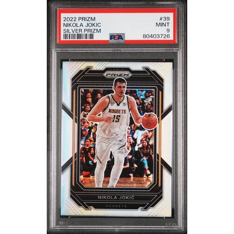 Nikola Jokic 2022 Panini Silver Prizm Basketball Card #39 Graded PSA 9 - 8'6" x 11'6"