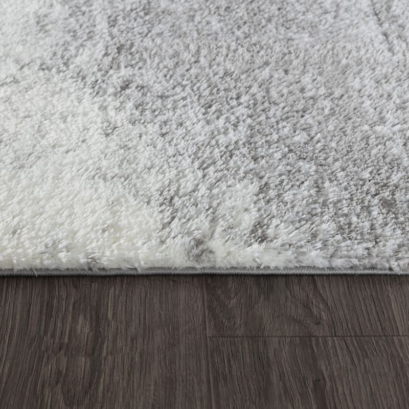 Pasargad Home Turkish Shag Collection Ivory Area Rug Plush 1 Inch Pile