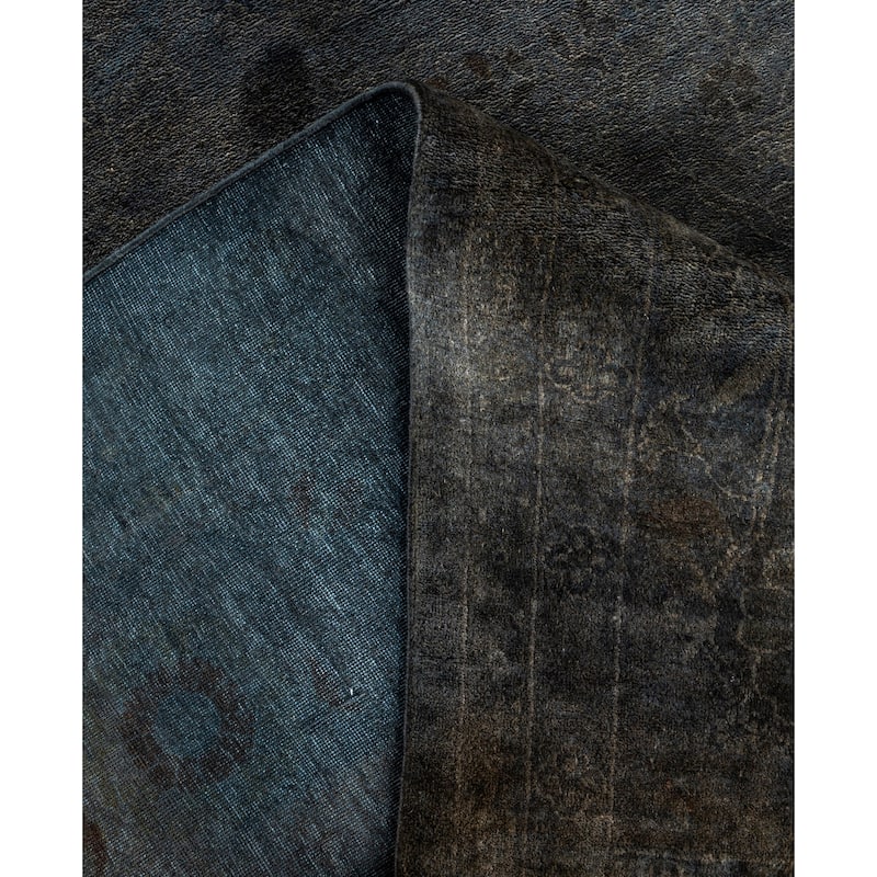 Overdyed One-of-a-Kind Hand-Knotted Area Rug - Gray - 10' 1" x 14' 0"
