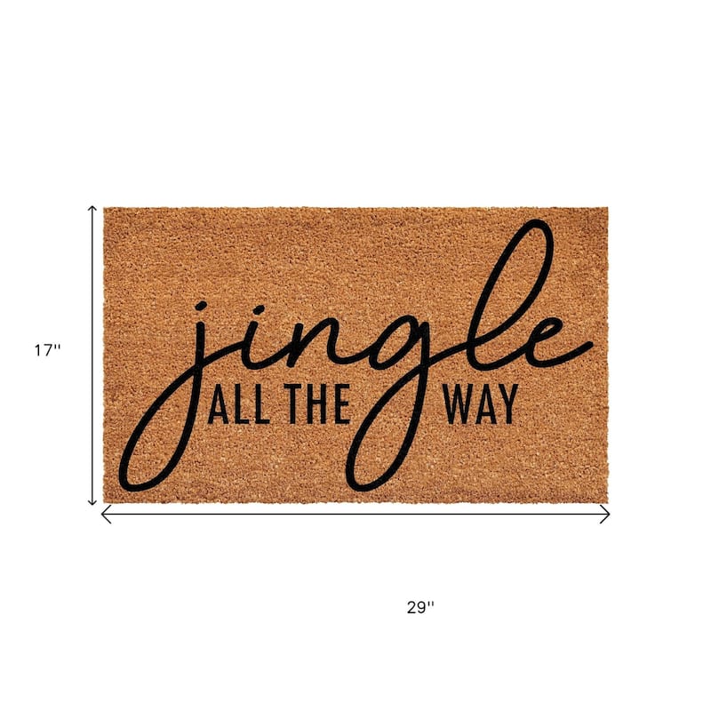 HomeRoots 17" X 29" Brown And Black Christmas Outdoor Coir Door Mat - 17.00' X '29.00