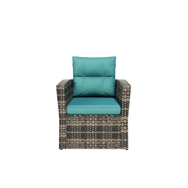 Cruz 4-Piece Outdoor Wicker Cushioned Patio Set and Storage Table