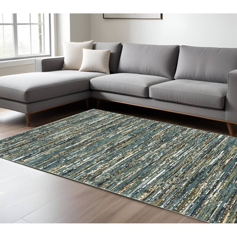 HomeRootsStriped Casual Rectangle Area Rug - 133.86' X '94.49' X '0.39