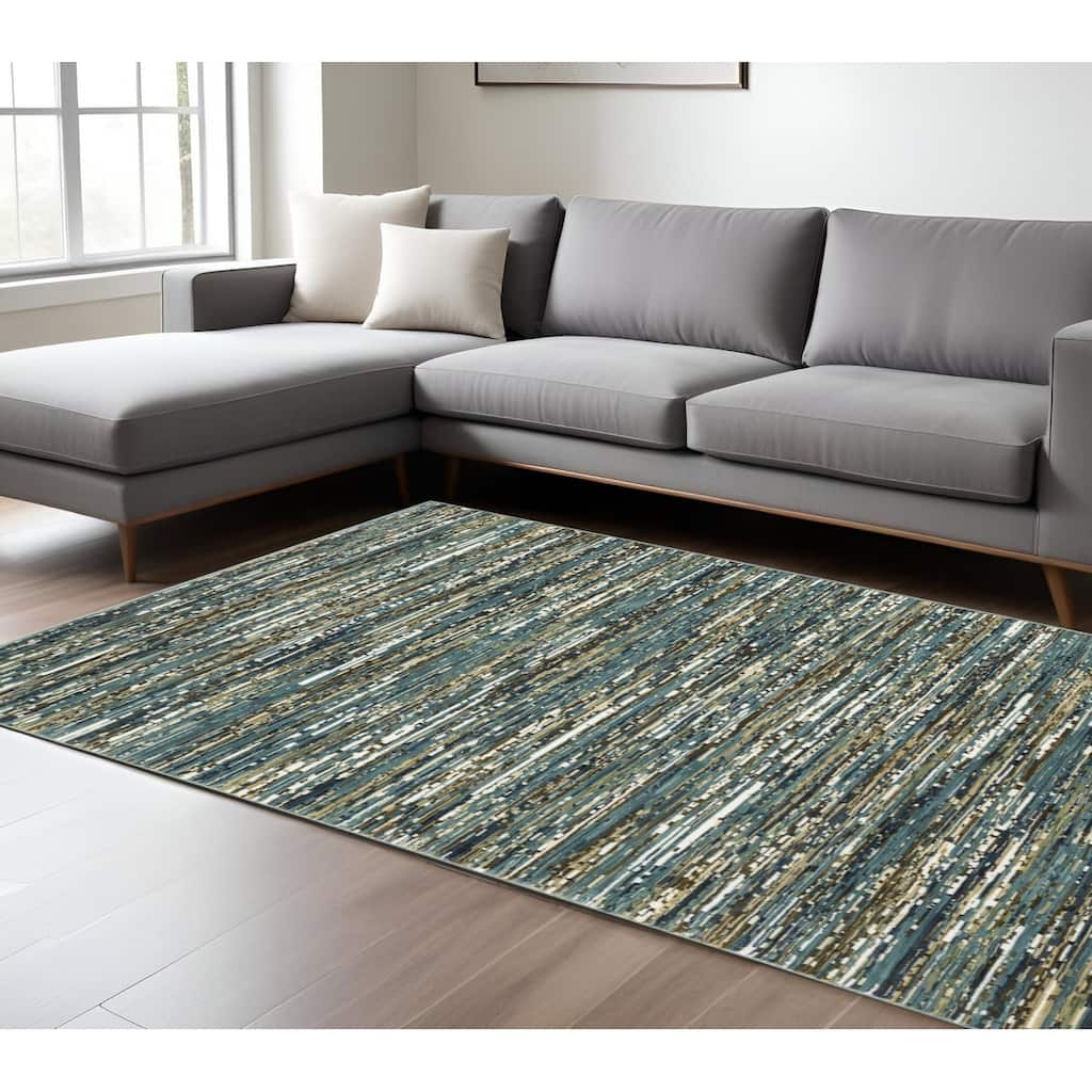 HomeRootsStriped Casual Rectangle Area Rug