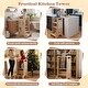 preview thumbnail 9 of 8, Gymax Wooden Toddler Standing Tower w/Chalkboard Montessori Games 3