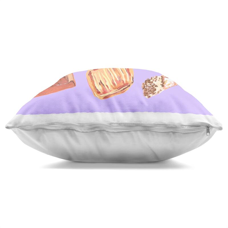 Stupell Delicious Pastries on Purple Decorative Printed Throw Pillow Design by Melissa Wang