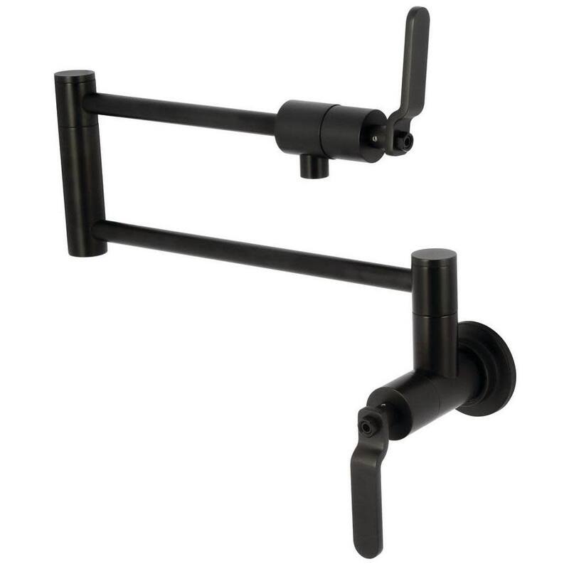 Kingston Brass KS410KL Whitaker 4 GPM Wall Mounted Single Hole Pot - Matte Black