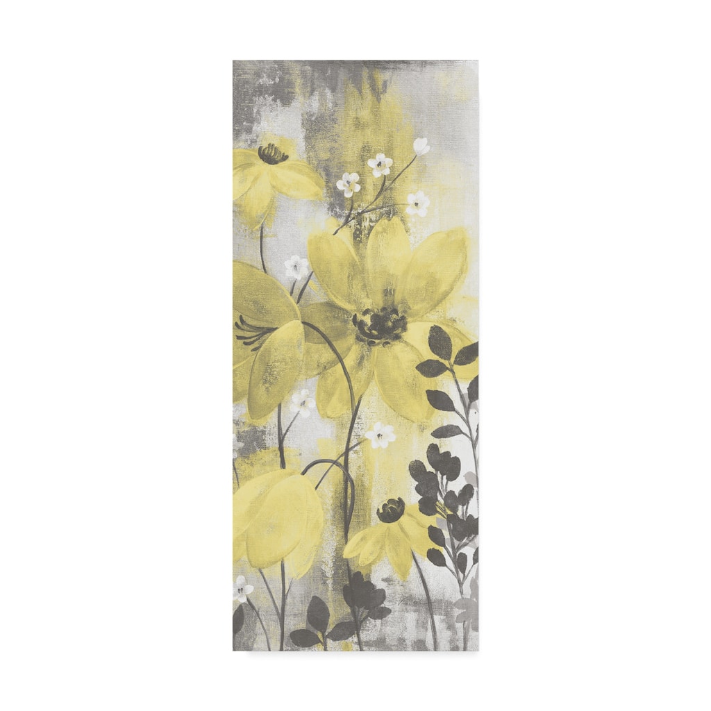 Silvia Vassileva 'Floral Symphony Yellow Gray Crop Ii' Canvas Art
