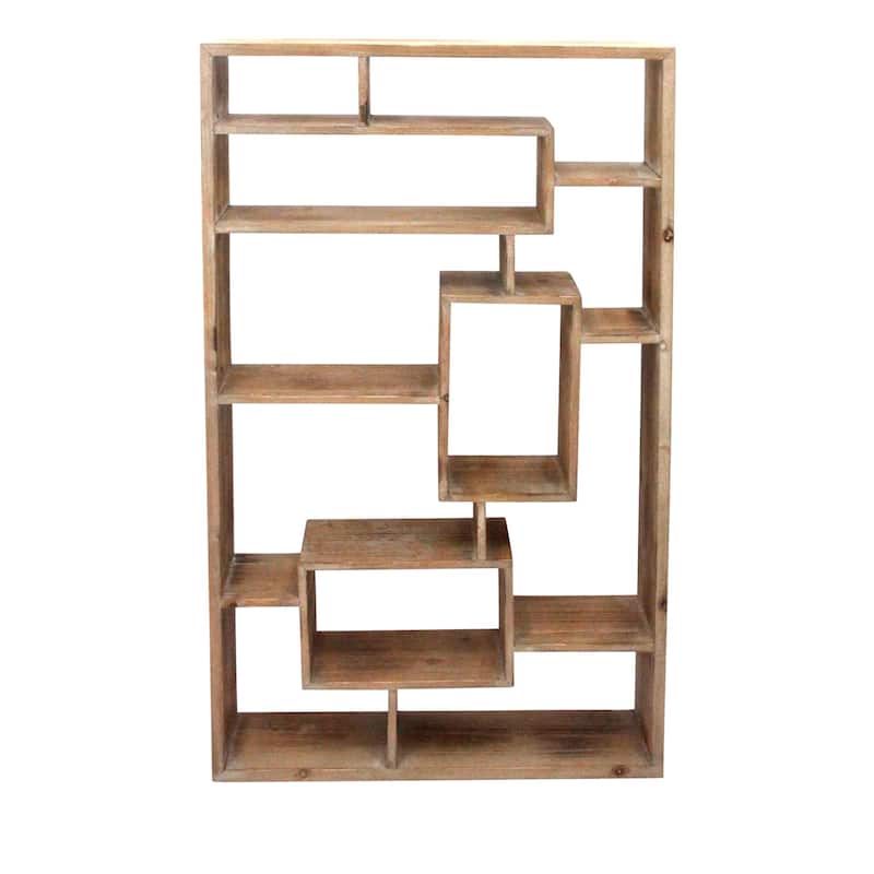 39.25" Brown Wooden Open Wall Shelf Decor