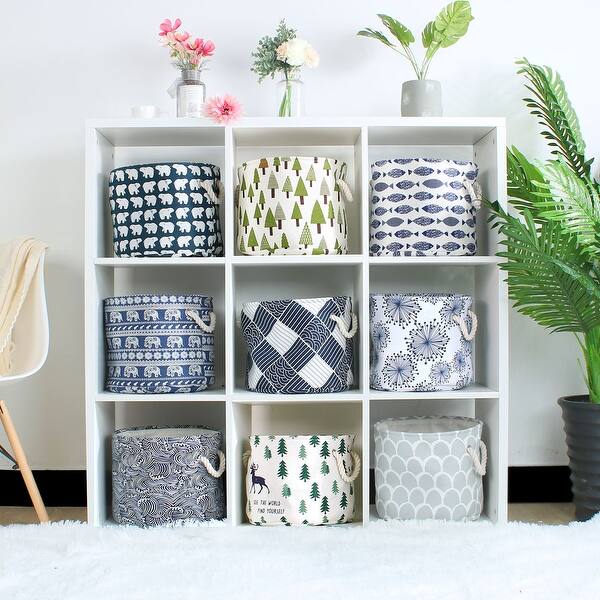 Collapsible Storage Boxes Linen Fabric Storage Baskets - Temu