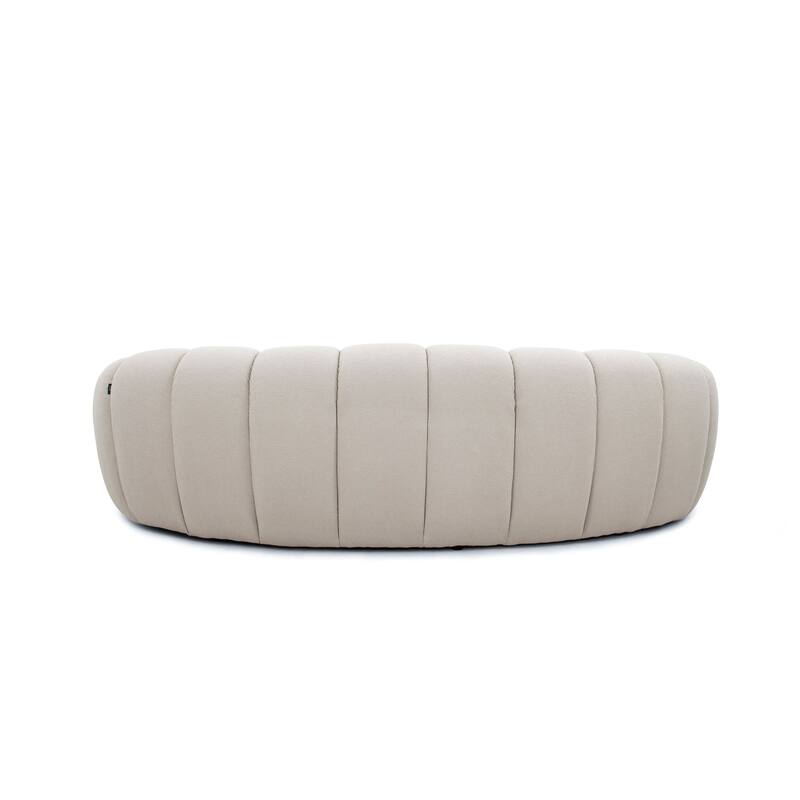 Divani Casa Yolonda Modern Curved Beige Fabric Sofa