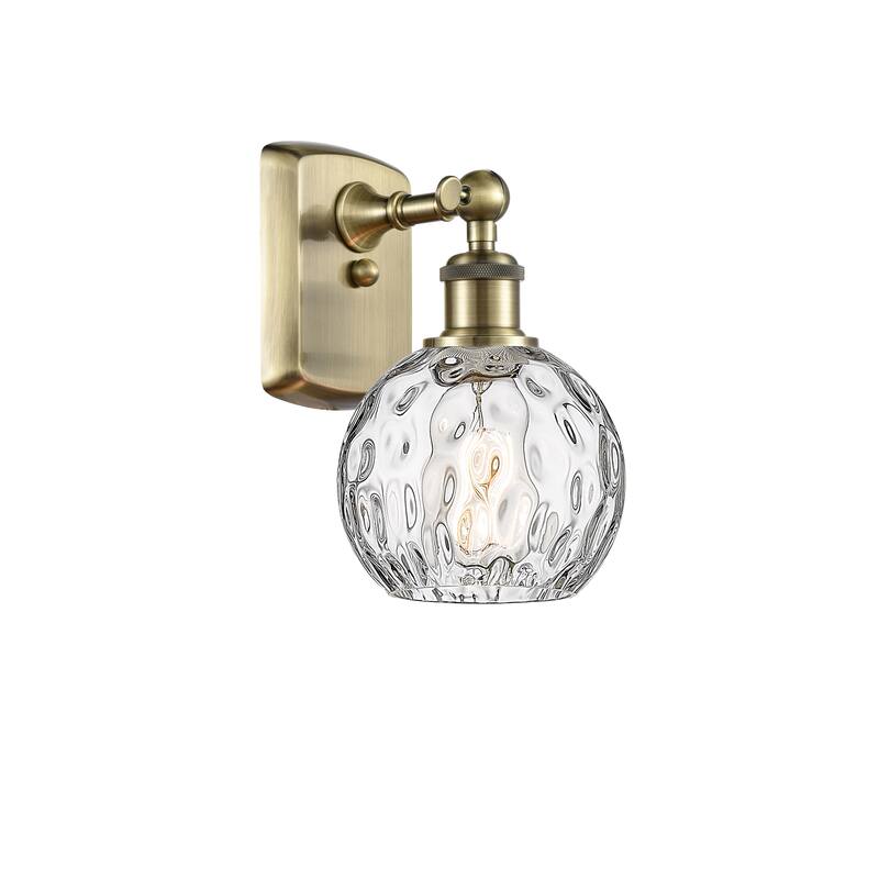 Innovations Lighting Athens Water Glass 1 Light 6" Sconce - Antique Brass