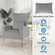 preview thumbnail 22 of 30, Costway Velvet Upholstered Wingback Chair with Lumbar Pillow & Golden - See Details