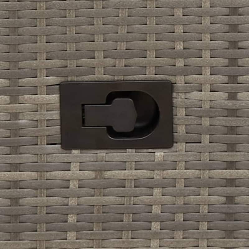 vidaXL Reclining Patio Sofa 2-Seater with Table Gray Poly Rattan - 51.2 x 23.2 x 36.2