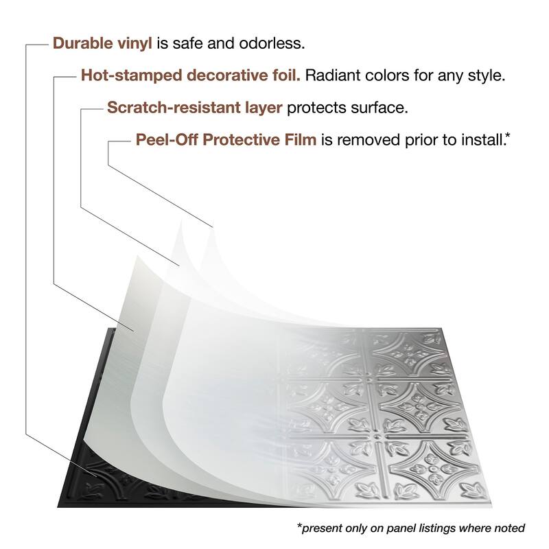 FASÄDE Traditional Style 6 Decorative Vinyl Backsplash Panel