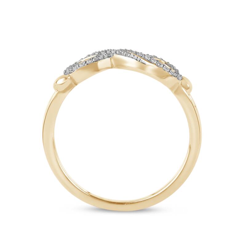 1/8ct TDW Diamond Infinity Heart Promise Ring in 10K Gold for Women
