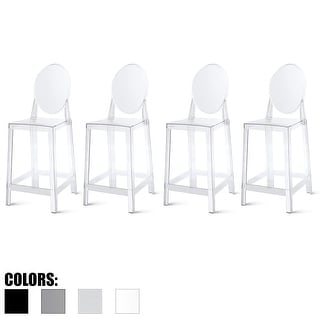 Set Of 4 Clear Smoke 30 Inch Seat Height Bar Stools Modern Accent Stool Chairs Modern Bar Stools Universitasfundacion Home Garden