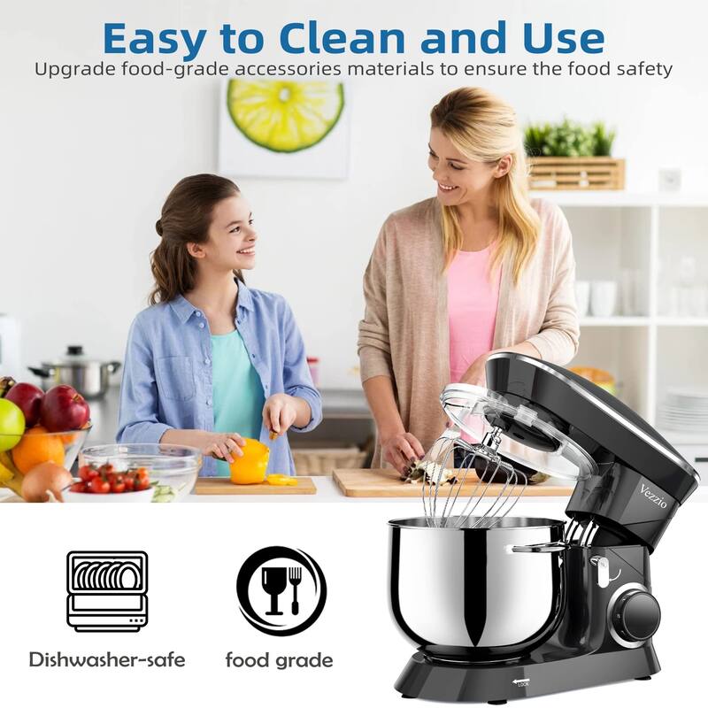 9.5 Qt Stand Mixer, 10Speed TiltHead Food Mixer, Vezzio 660W Kitchen