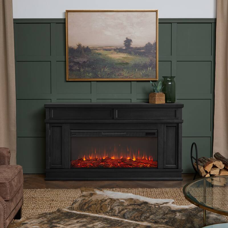 Torrey Landscape Electric Fireplace TV Stand by Real Flame - Black