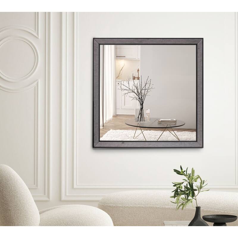 Rectangular Accent Wall Mirror - 40'' H X 40'' W X 1.45'' D - 40'' H X 40'' W X  1.45'' D - Grey