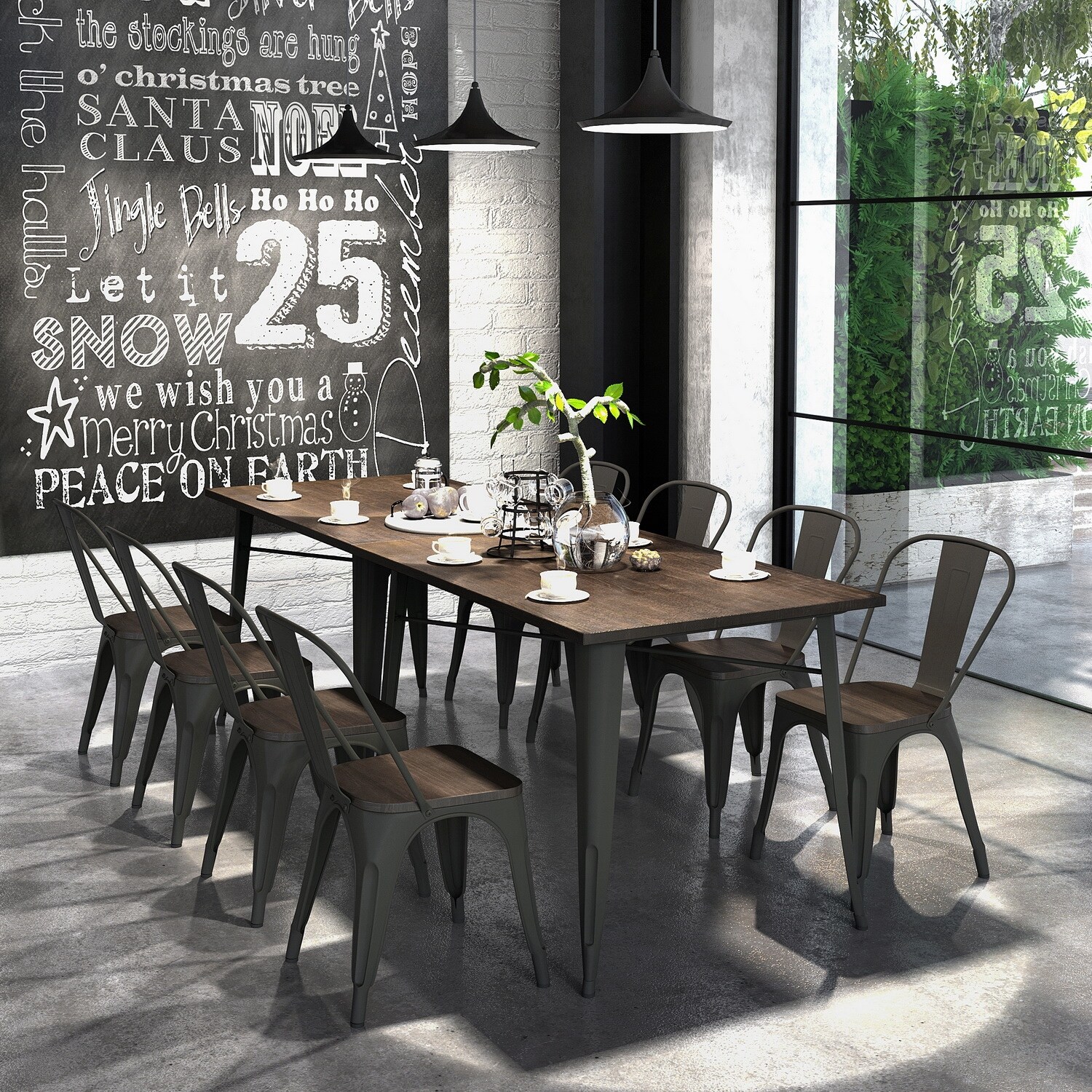 Industrial deals chairs dining