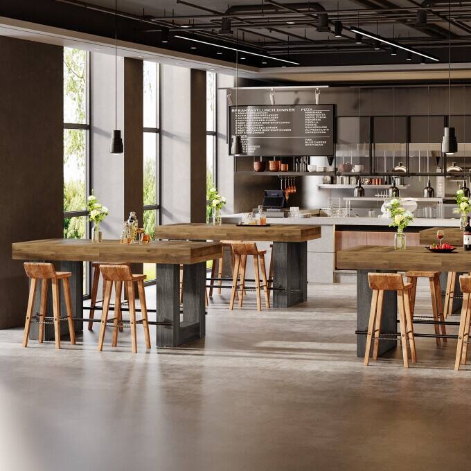 63-Inch Counter Height Bar Table, Large High Top Kitchen Table