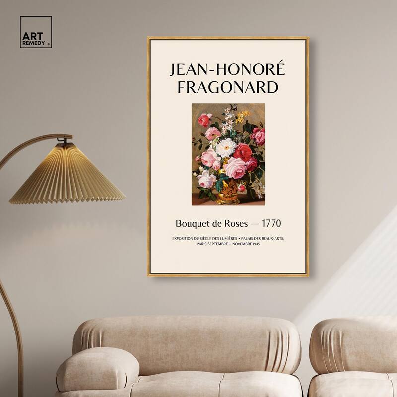 Roses in a Golden Vase Canvas by Art Remedy