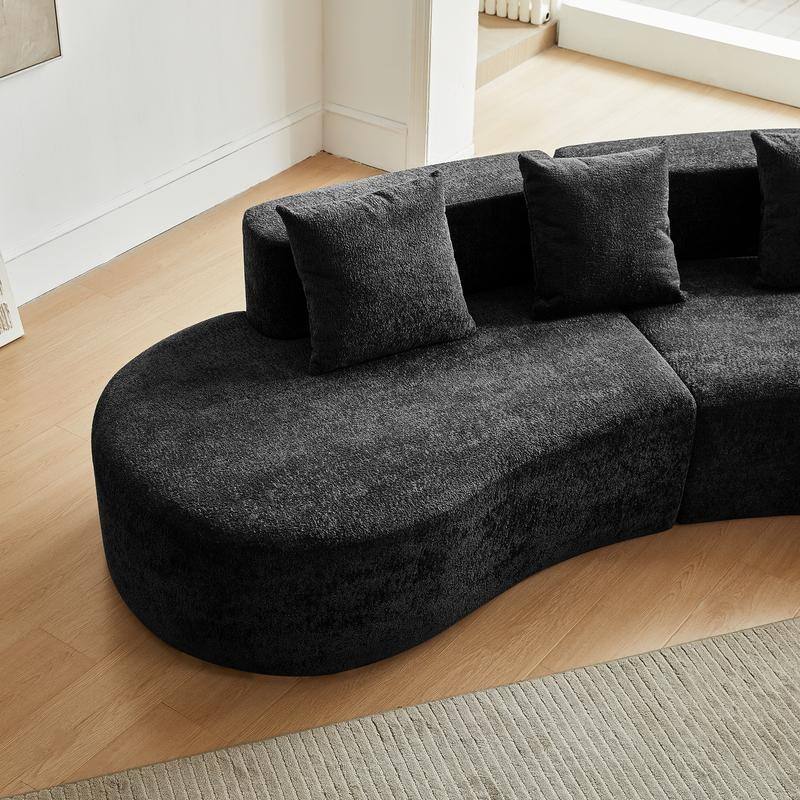 Modern Curved 5-Seater Sectional Sofa, Easy Assembly, Compact Living