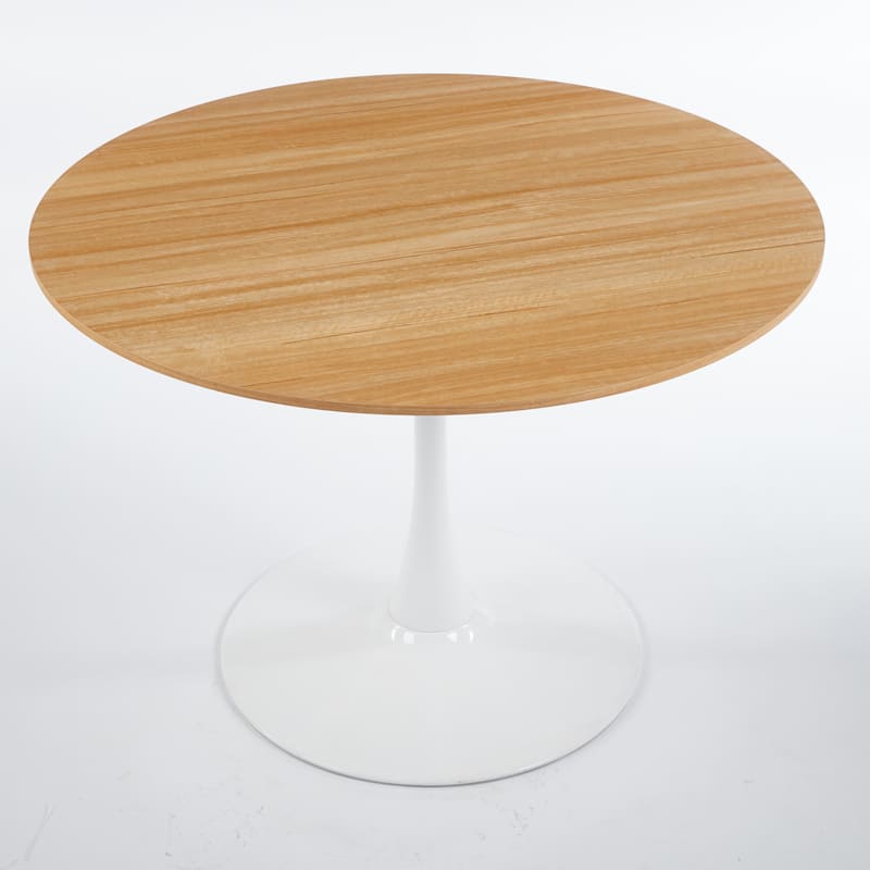 42.1" Tulip Table Mid-century Dining Table for 4-6 people With Round Mdf Table Top, Pedestal Dining Table