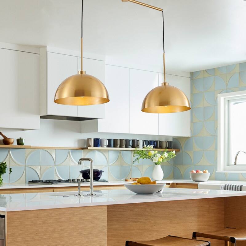 41" Modern Black Double Pendant Light – Adjustable Industrial-Style Hanging Fixture for Dining Rooms, Kitchens(No Bulbs) - 41" - Gold