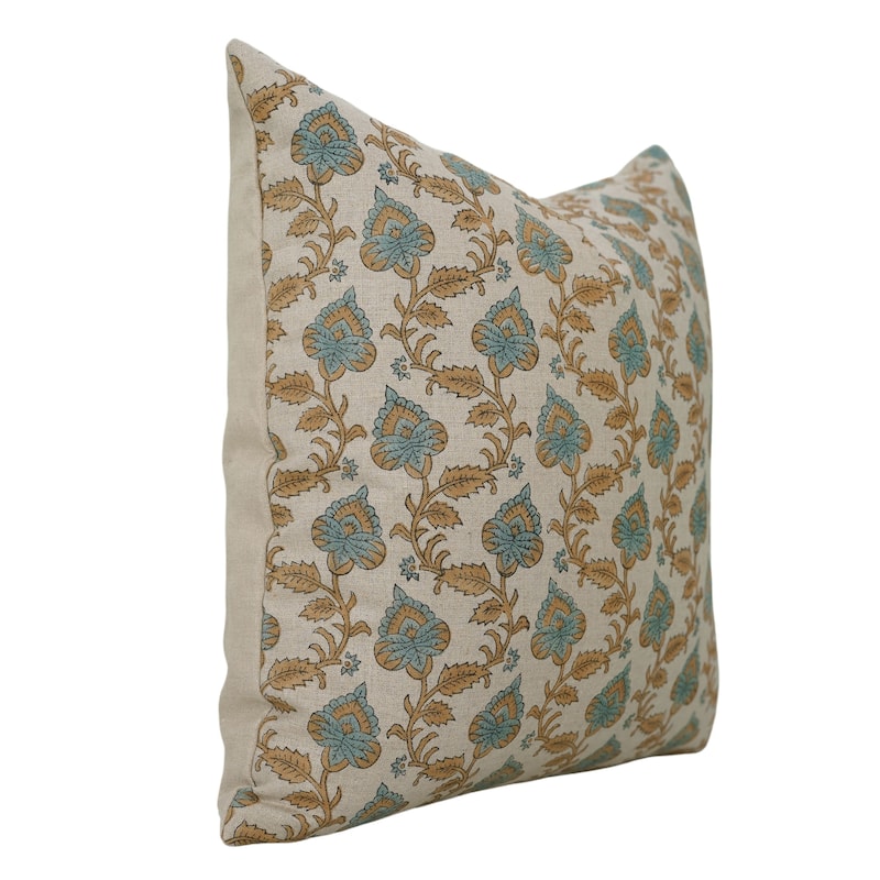 Linen Bohemian Block print pillow Cover Madhubala