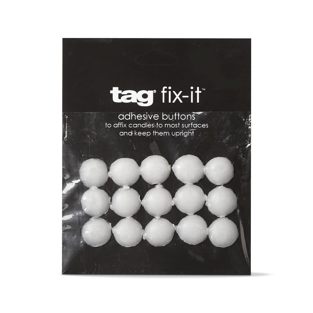 Fix-It Buttons Candle Sticky Dots 15pc Flat Surface Tabletop Adhesive Adapters