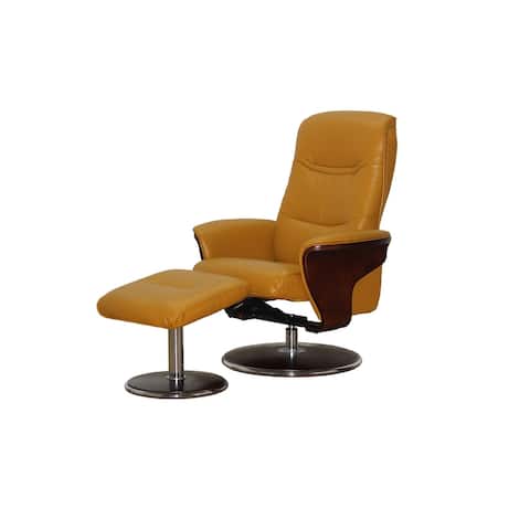 Artiva USA Modern Bentwood Swival Recliner with Ottoman, Mikado