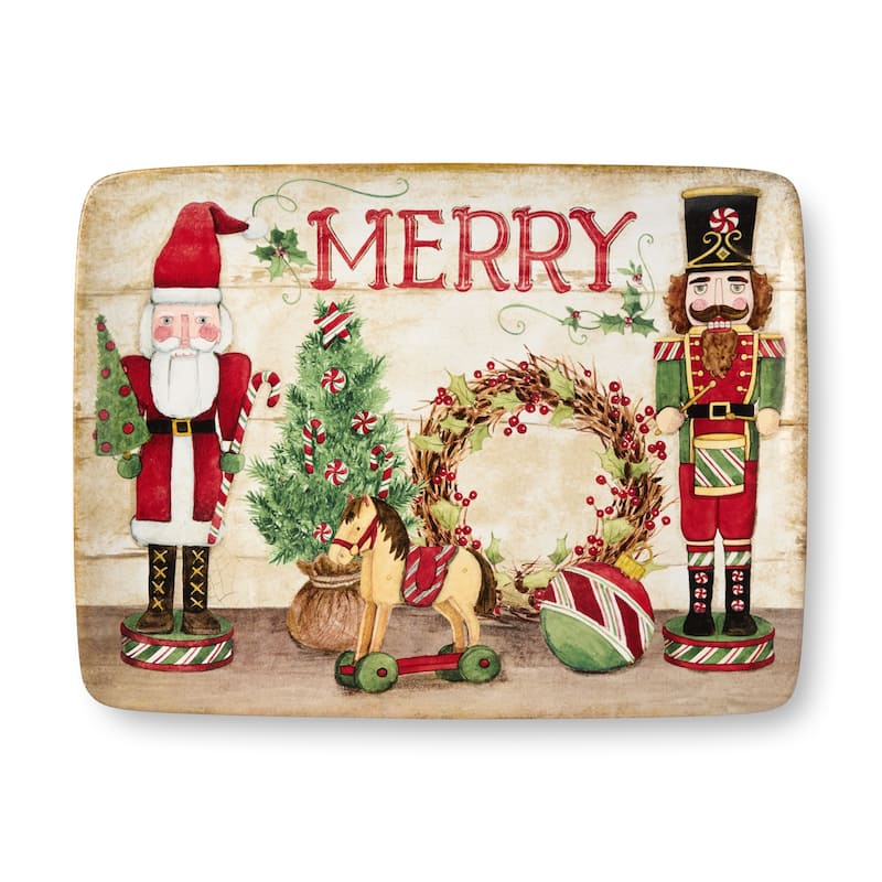 Certifed International Nutcracker Parade Rectangular Platter 16" x 12" - 16 L x 12 W x 1.25 H