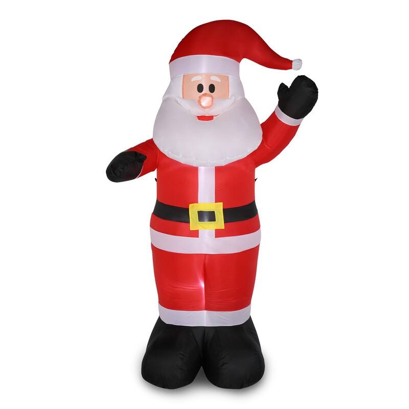 8 Ft. Christmas Santa Claus Inflatables Outdoor Decoration with LED Lights - Polyester - Red