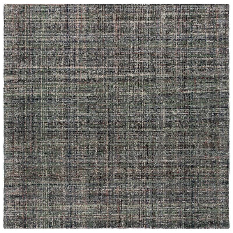 SAFAVIEH Handmade Abstract Cliff Rug - 6' Square - Grey/Black