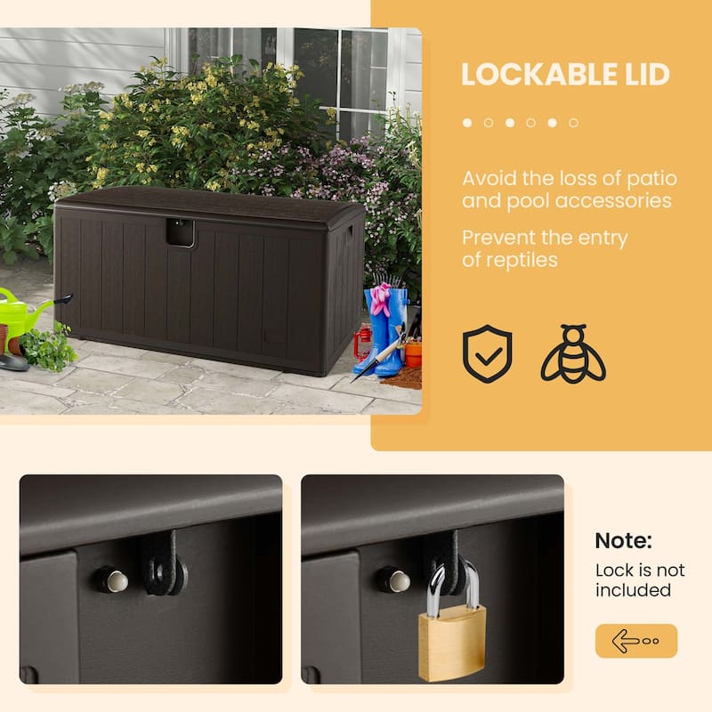 Costway 28/73/100/120/130 Gallon Patio Deck Box Outdoor Waterproof
