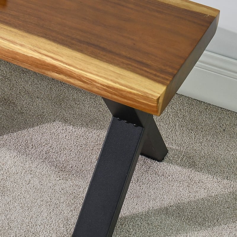 Natural Wood Rectangle Bench