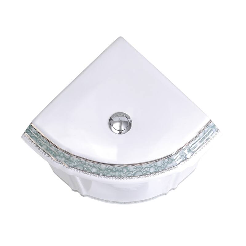 Corner Toilet Tank Green Gold Painted White Vitreous China Renovators Supply